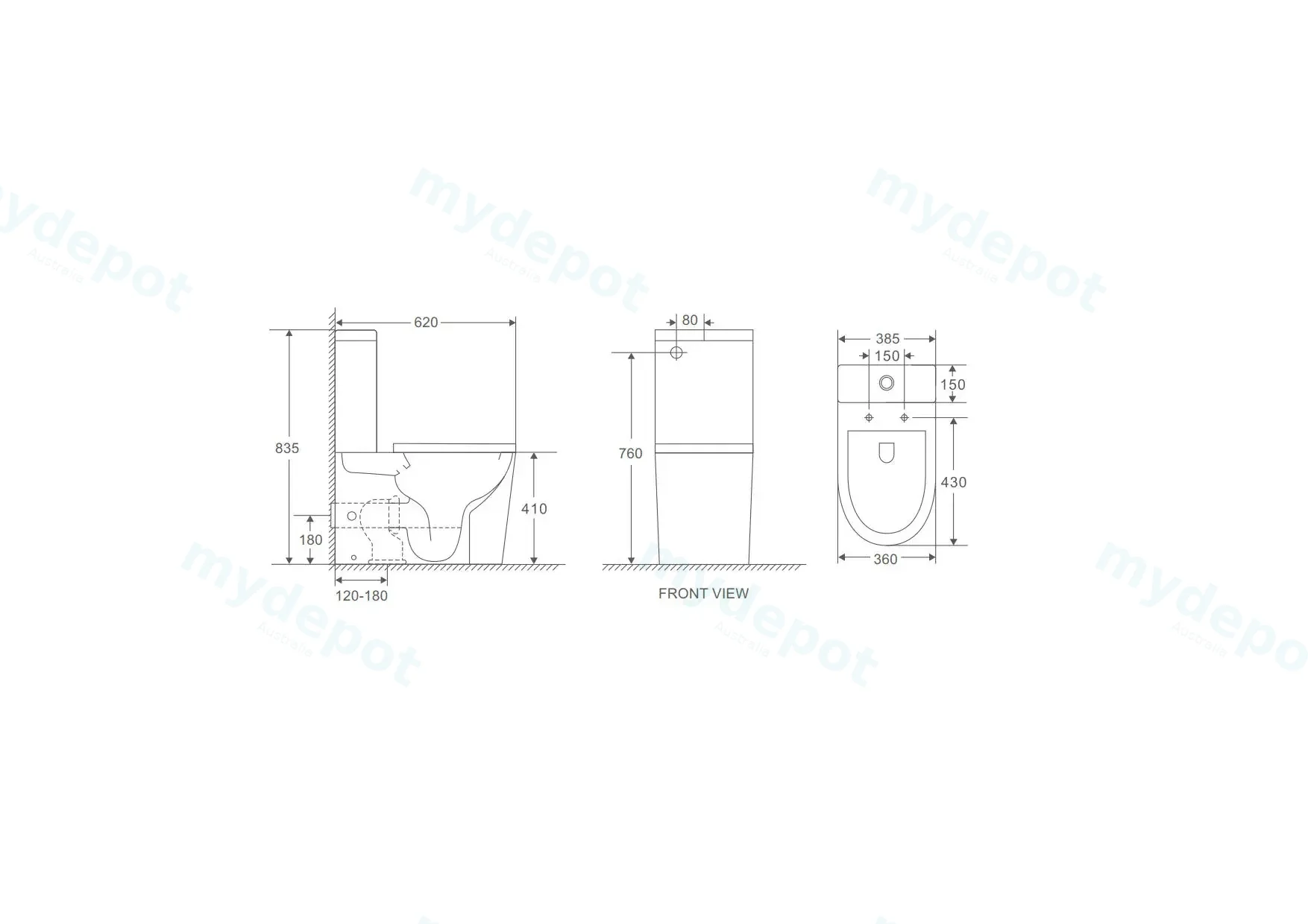RIVO Gloss White Back To Wall Toilet Suite view 3