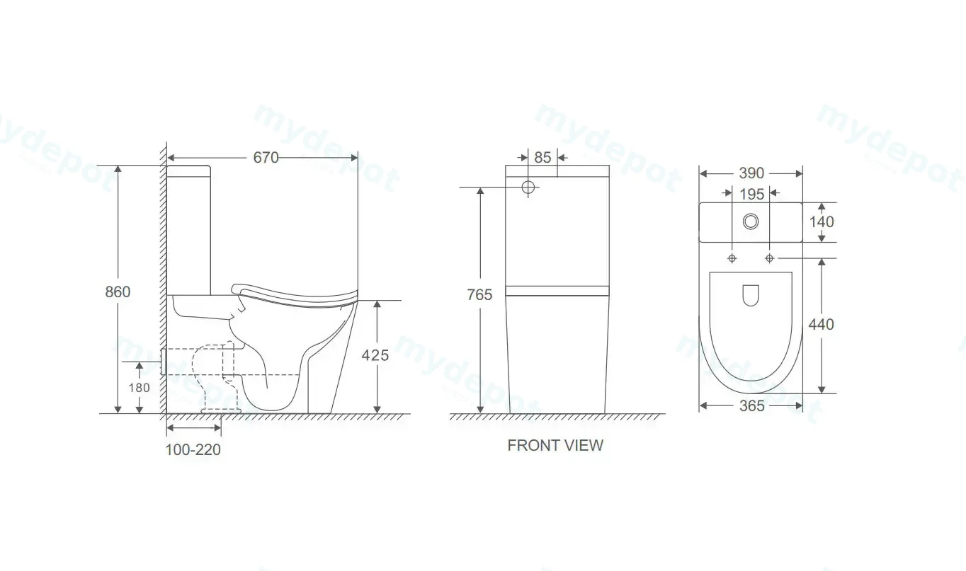 FIFA Gloss White Back To Wall Toilet Suite view 4