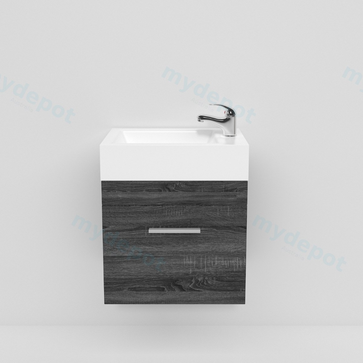 500mm Dark Grey MDF 1 Door Wall Hung Bathroom Vanity Cabinet only view 2