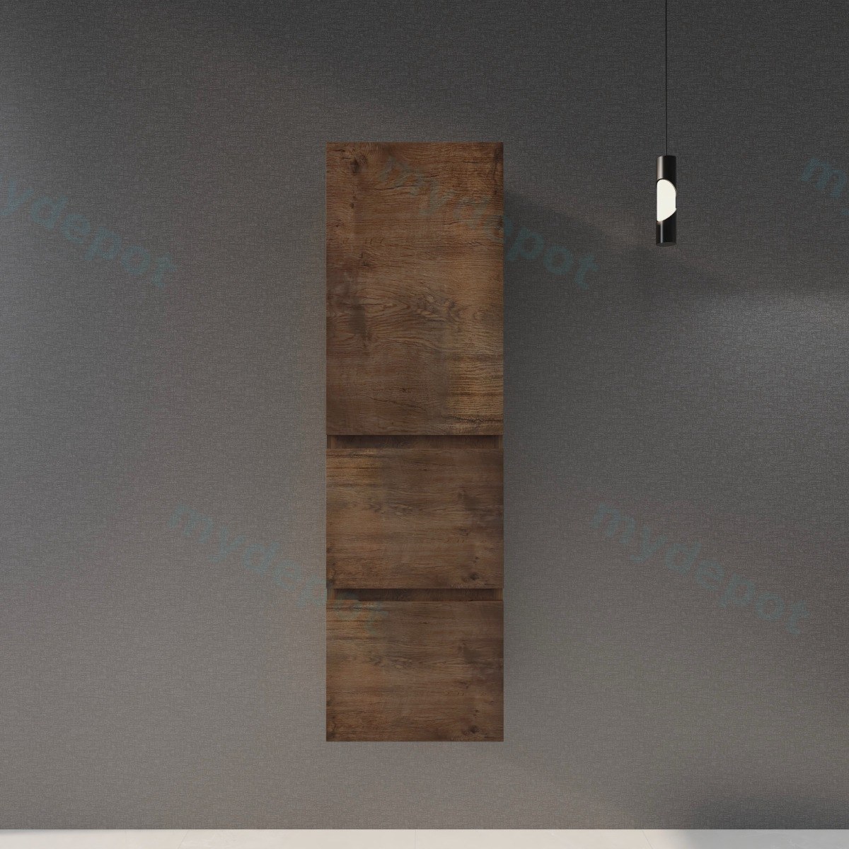 1350mm Dark Oak MDF Board with PVC Vacuum Filmed 2 Drawer 1 Door Tall Boy view 3