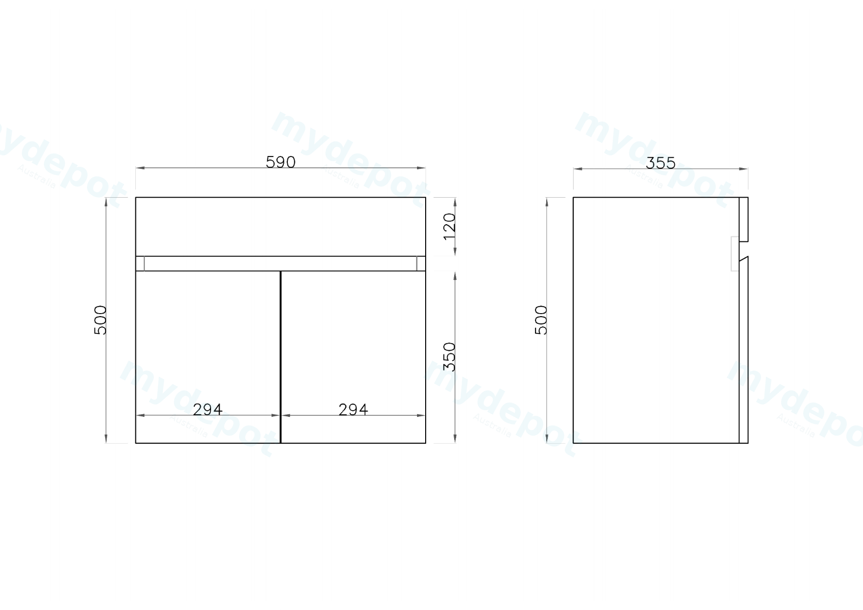 600mm Narrow Gloss White MDF 2 Doors Wall Hung Bathroom Vanity Cabinet Only view 9
