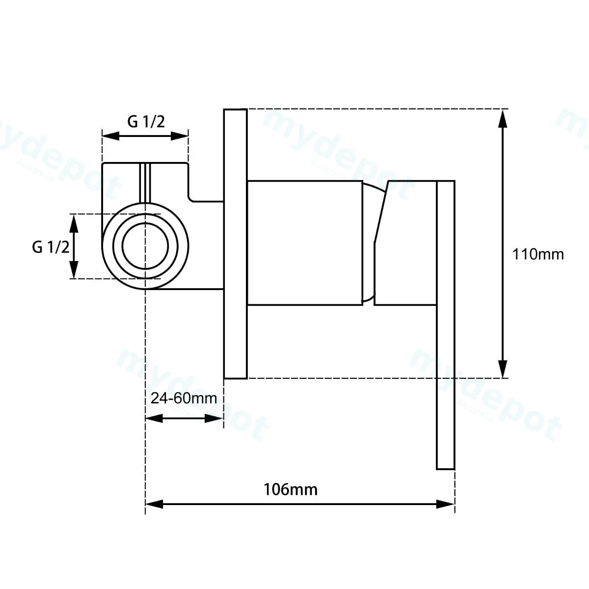 Casa Black Shower Wall Mixer(color up) view 2