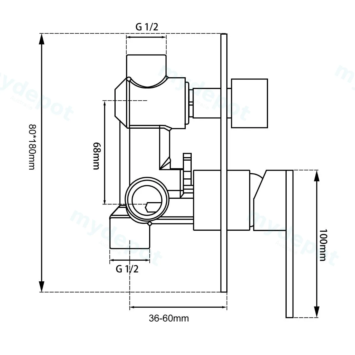 Casa Black Shower/Bath Mixer Diverter(color up) view 2