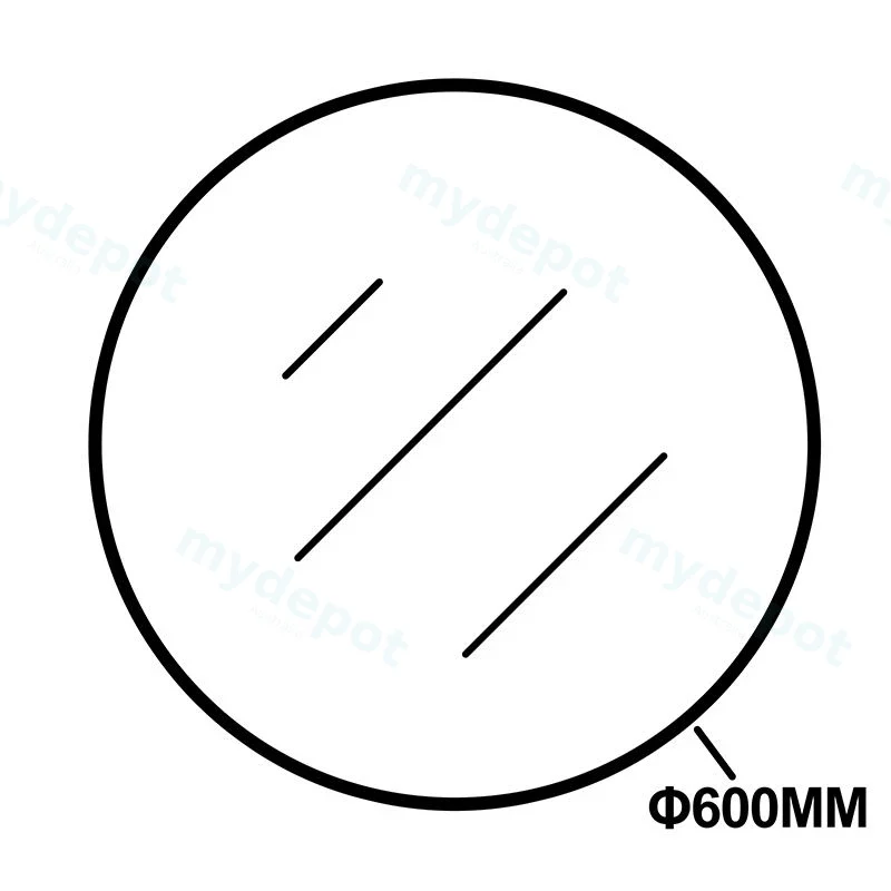 600*40mm Round Black Mirror view 2