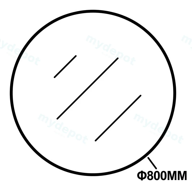800*40mm Round Black Mirror view 2