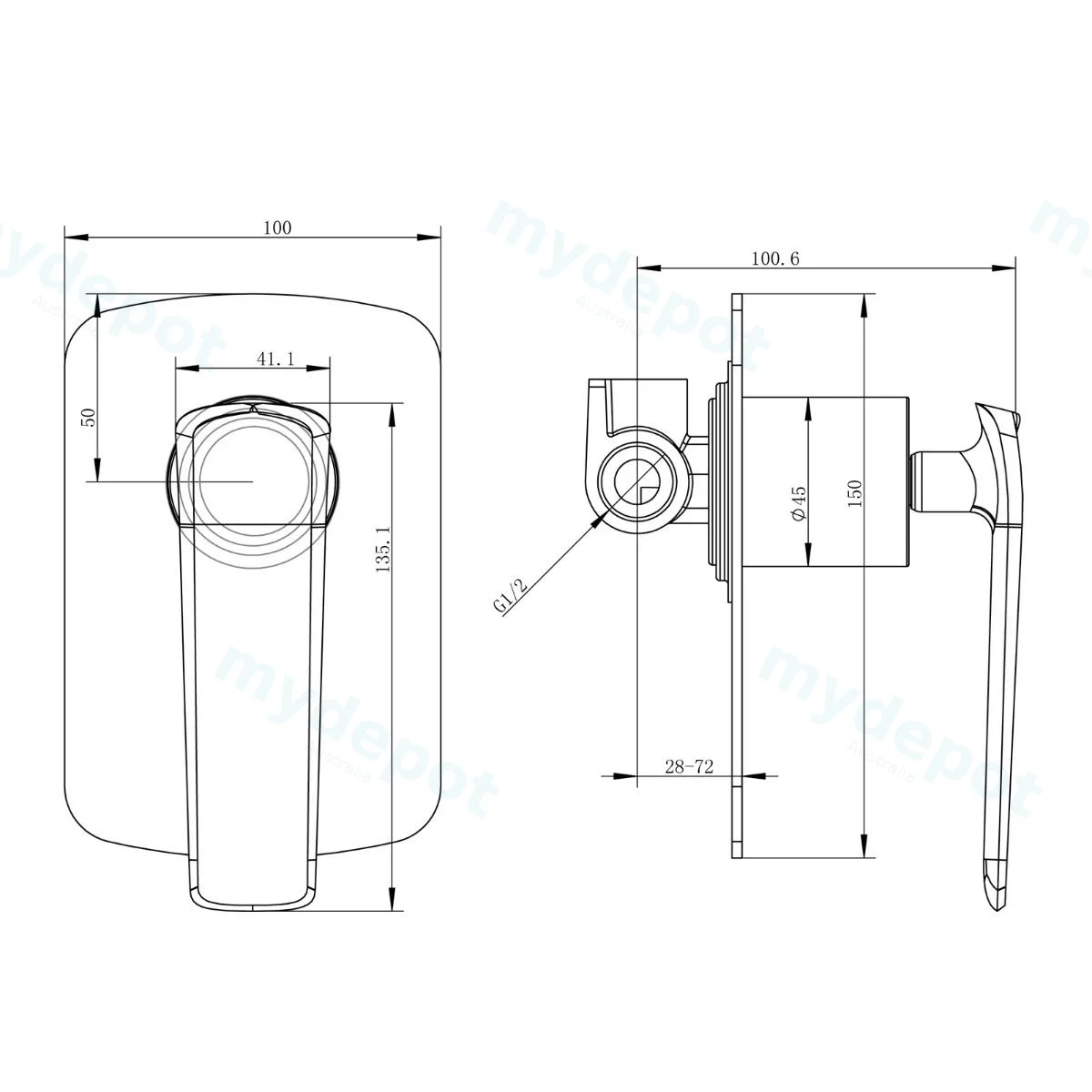 Esperia Chrome Wall Mixer view 2