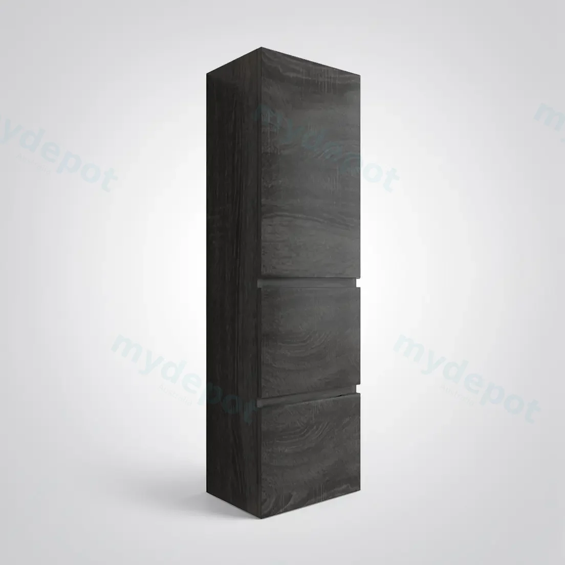 1350mm Dark Grey MDF Board with PVC Vacuum Filmed 2 Drawer 1 Door Tall Boy view 2
