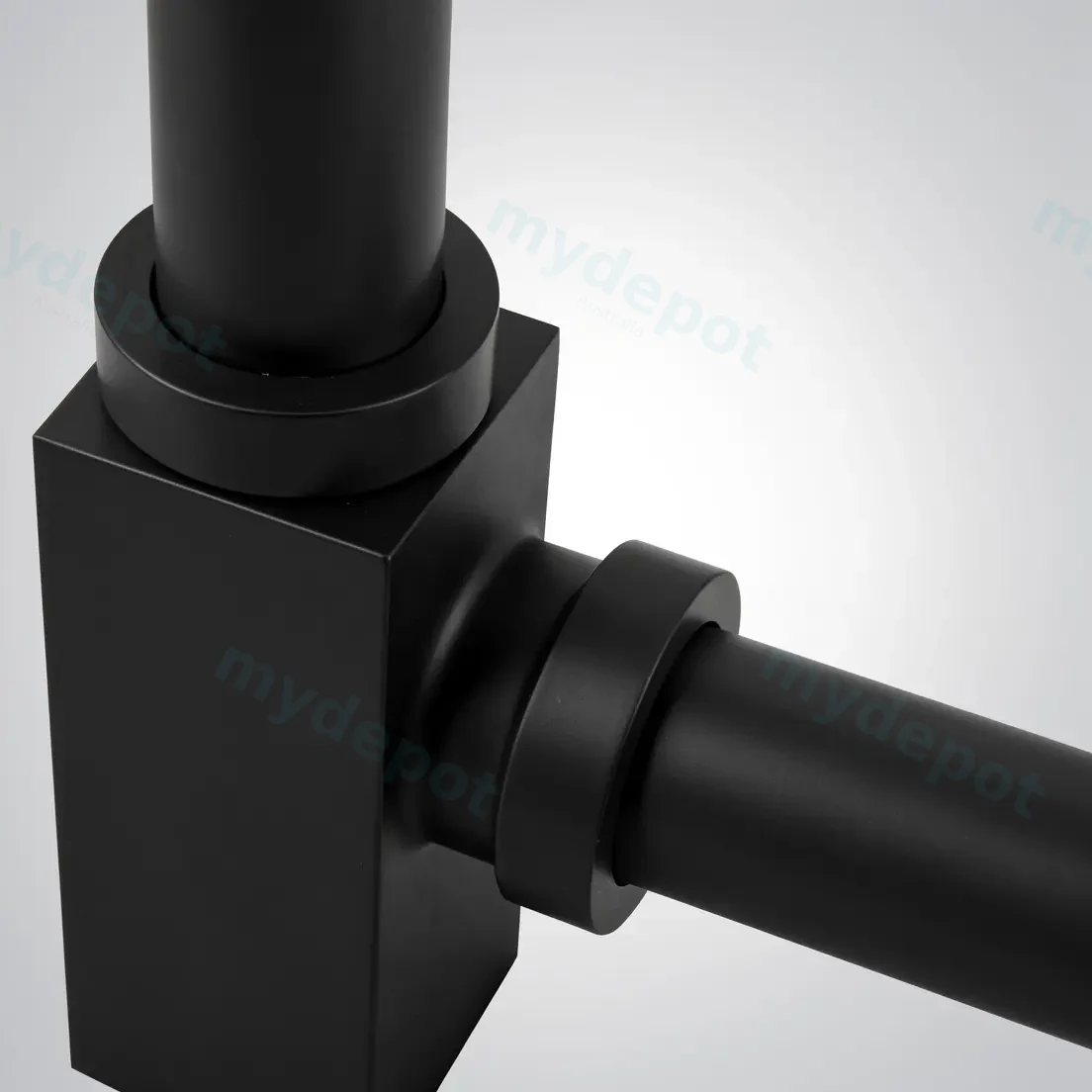 Square Matte Black Square Bottle Trap 32mm view 3