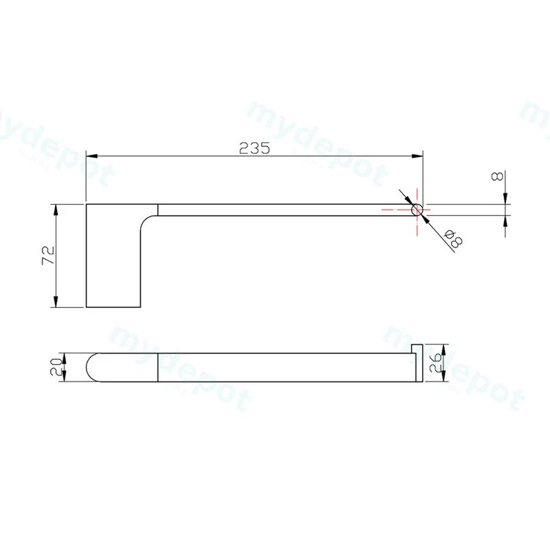 Persano Chrome Zinc Alloy Towel Rail view 2