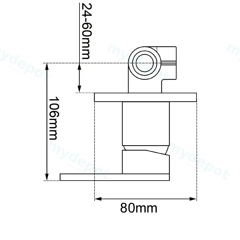 Lucid Pin Round Chrome Shower/Bath Wall Mixer(80mm Cover Plate)(color up) view 2