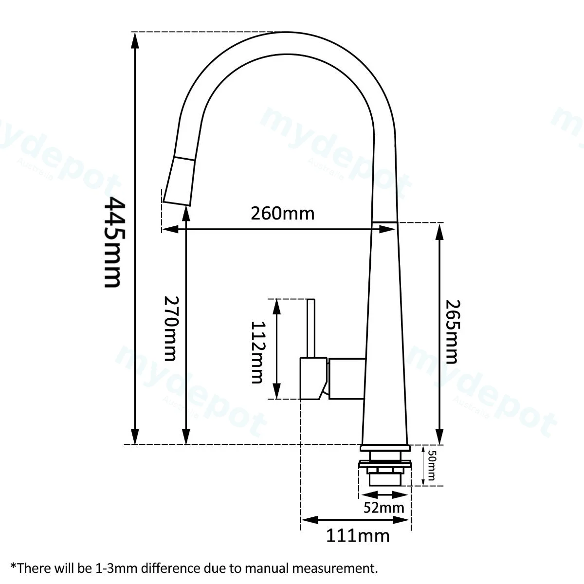 Round Brushed Yellow Gold Pull Out Kitchen Sink Mixer Tap view 2