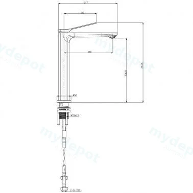 Brushed Gun Metal Grey Tall Kitchen Mixer view 2
