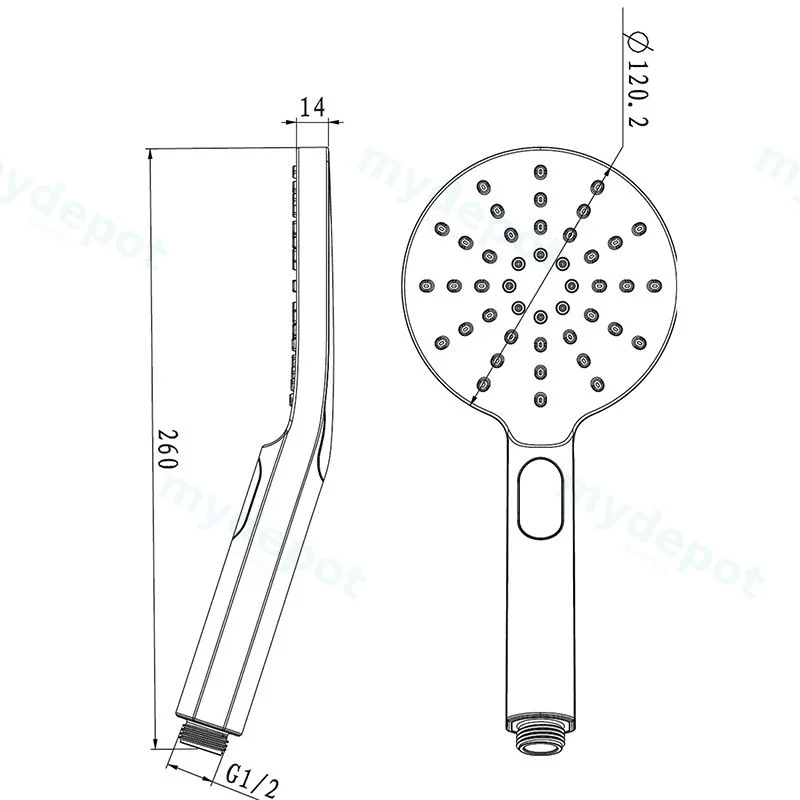 Round Brushed Nickel Handheld Shower(ABS) view 2