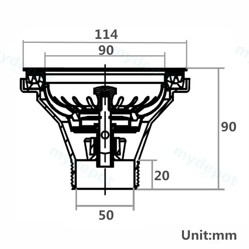 90/114mm Kitchen Sink Gold Strainer Waste Assembly Stainless Steel 304 view 2