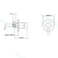 Lucid Pin Round Brushed Gold Shower/Bath Wall Mixer(80mm Cover Plate) view 2