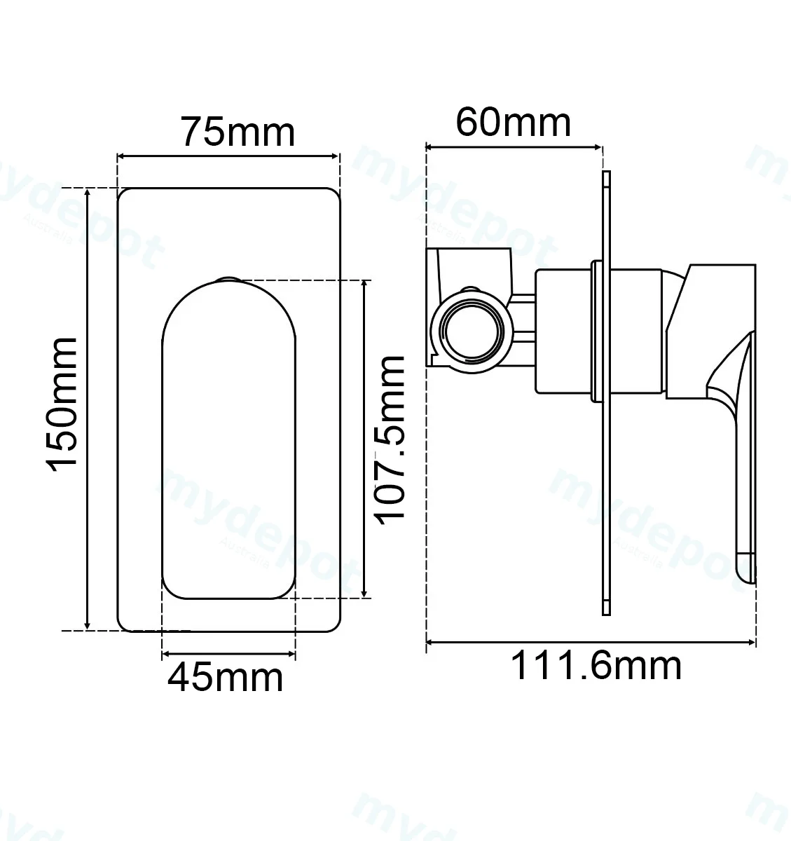 VOG Series Solid Brass Brushed Nickel Wall Mixer view 2