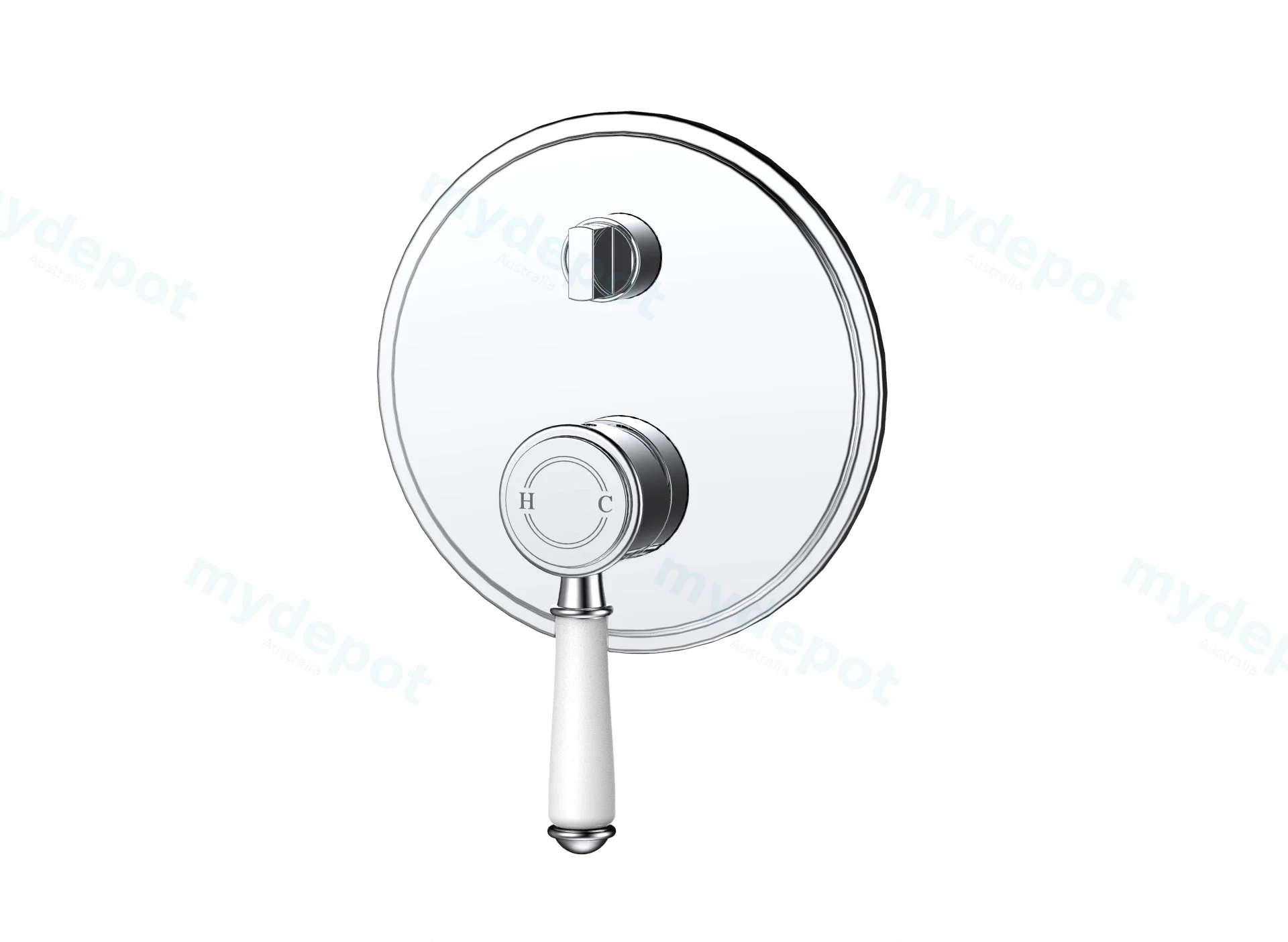 Clasico Wall Diverter Mixer Trim Kits Ceramic handle Chrome view 2