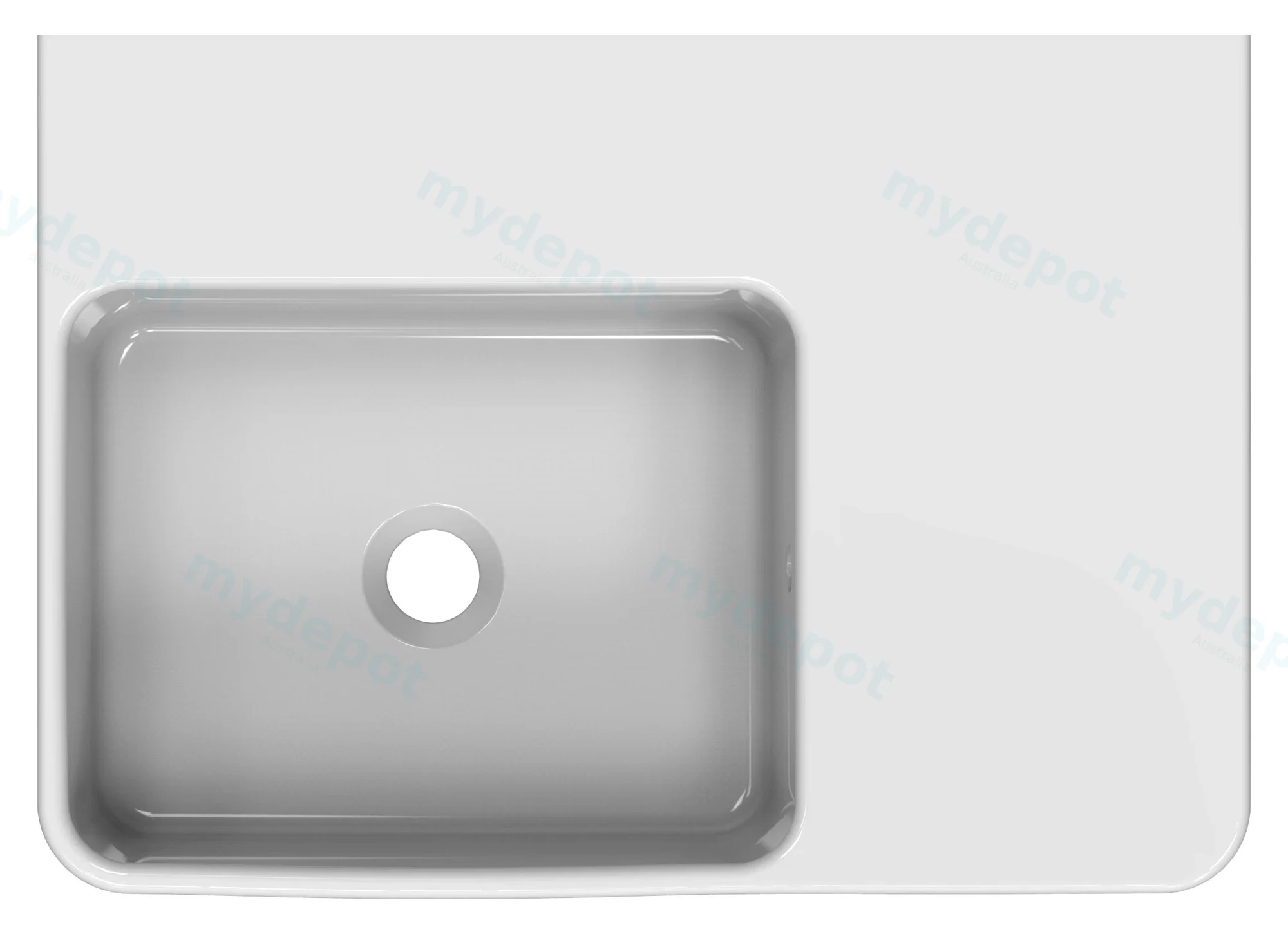 600x425x168mm Gloss White Art Wall Hung Right Hand Side Basin view 3