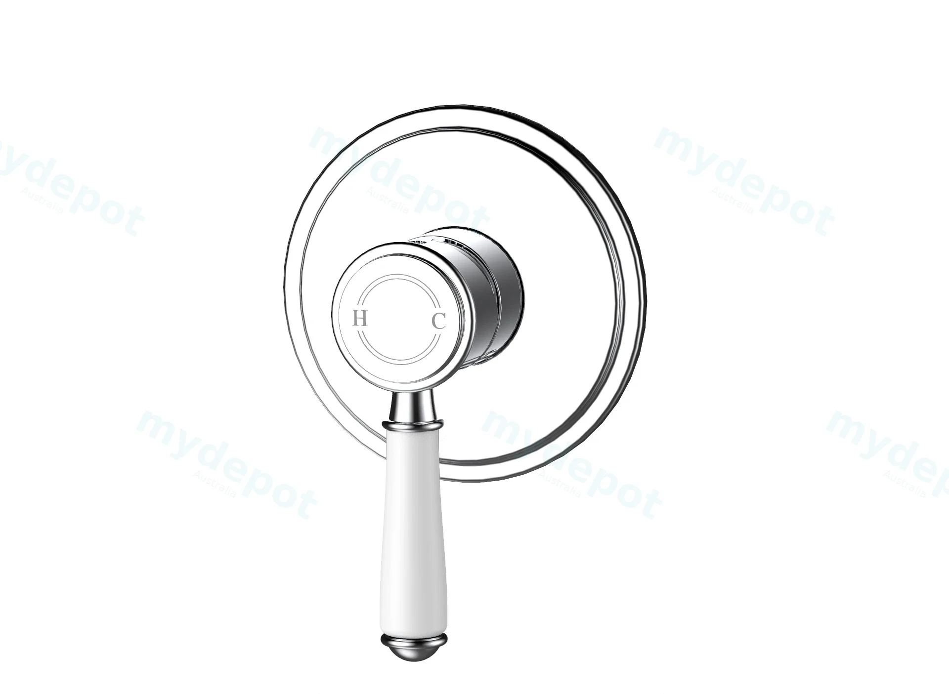 Clasico Wall Mixer Trim Kits Ceramic handle Chrome view 2