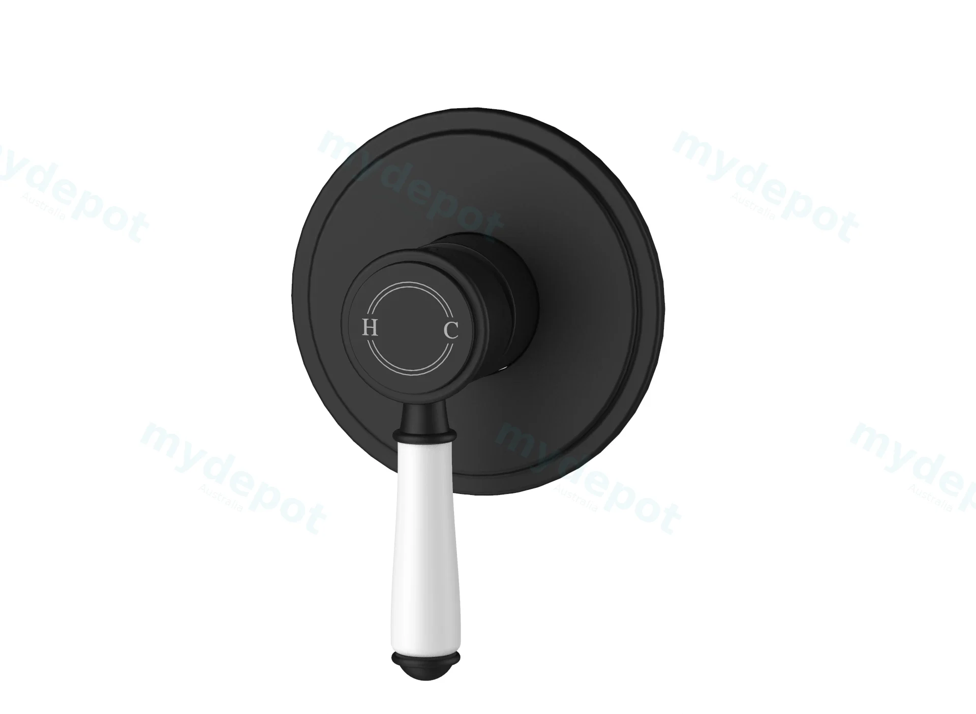 Clasico Wall Mixer Trim Kits Ceramic handle in Matt Black view 2