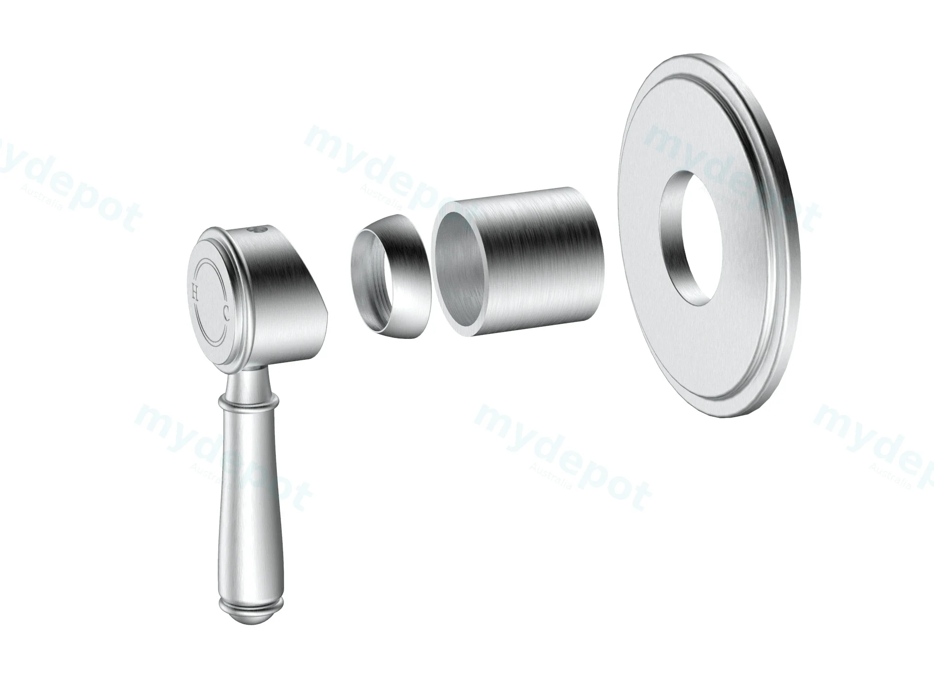 Clasico Wall Mixer Trim Kits in Brushed Nickel view 3