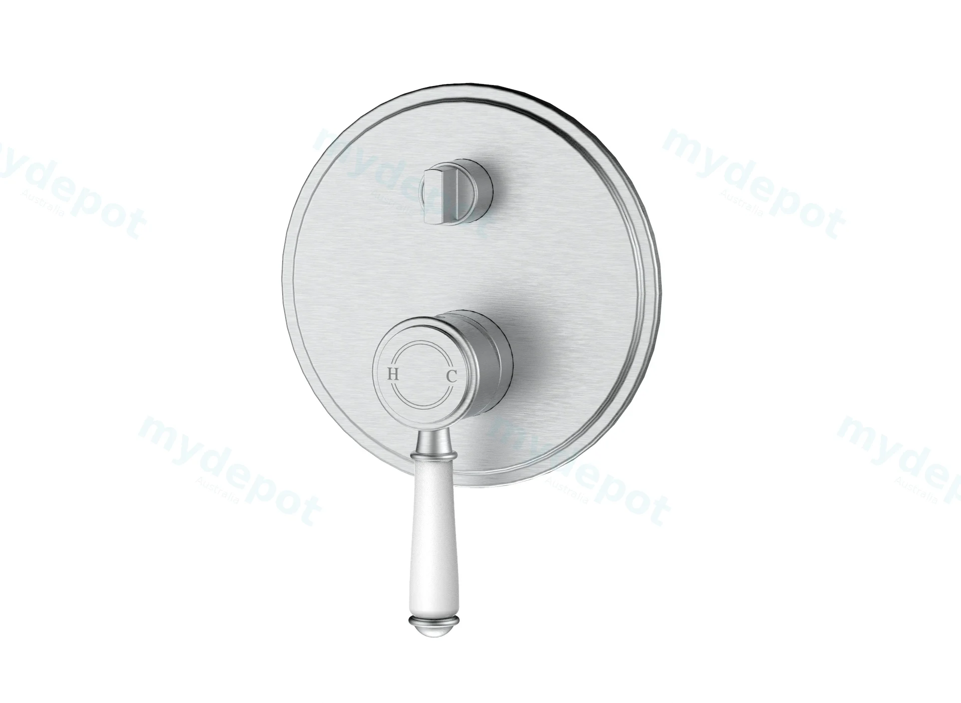 Clasico Wall Diverter Mixer Trim Kits Ceramic handle in Brushed Nickel view 2