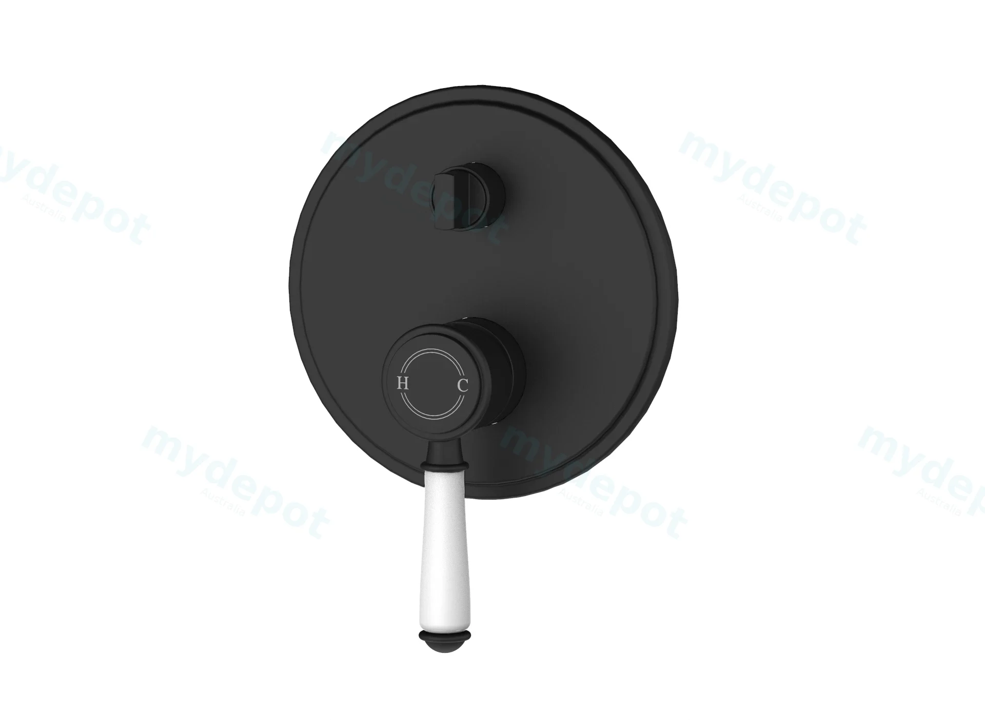 Clasico Wall Diverter Mixer Trim Kits Ceramic handle in Matt Black view 2