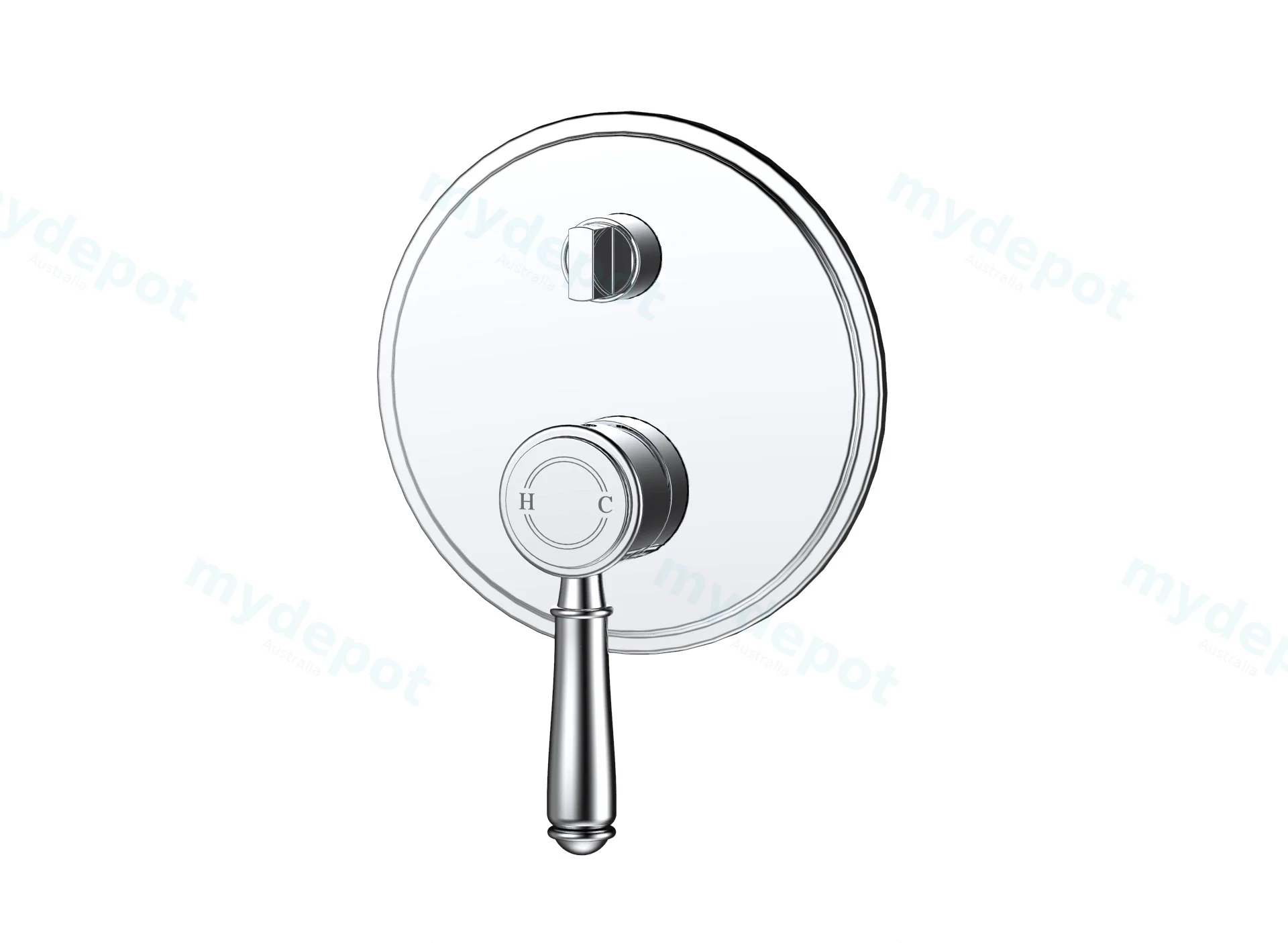 Clasico Wall Diverter Mixer Trim Kits Chrome view 2