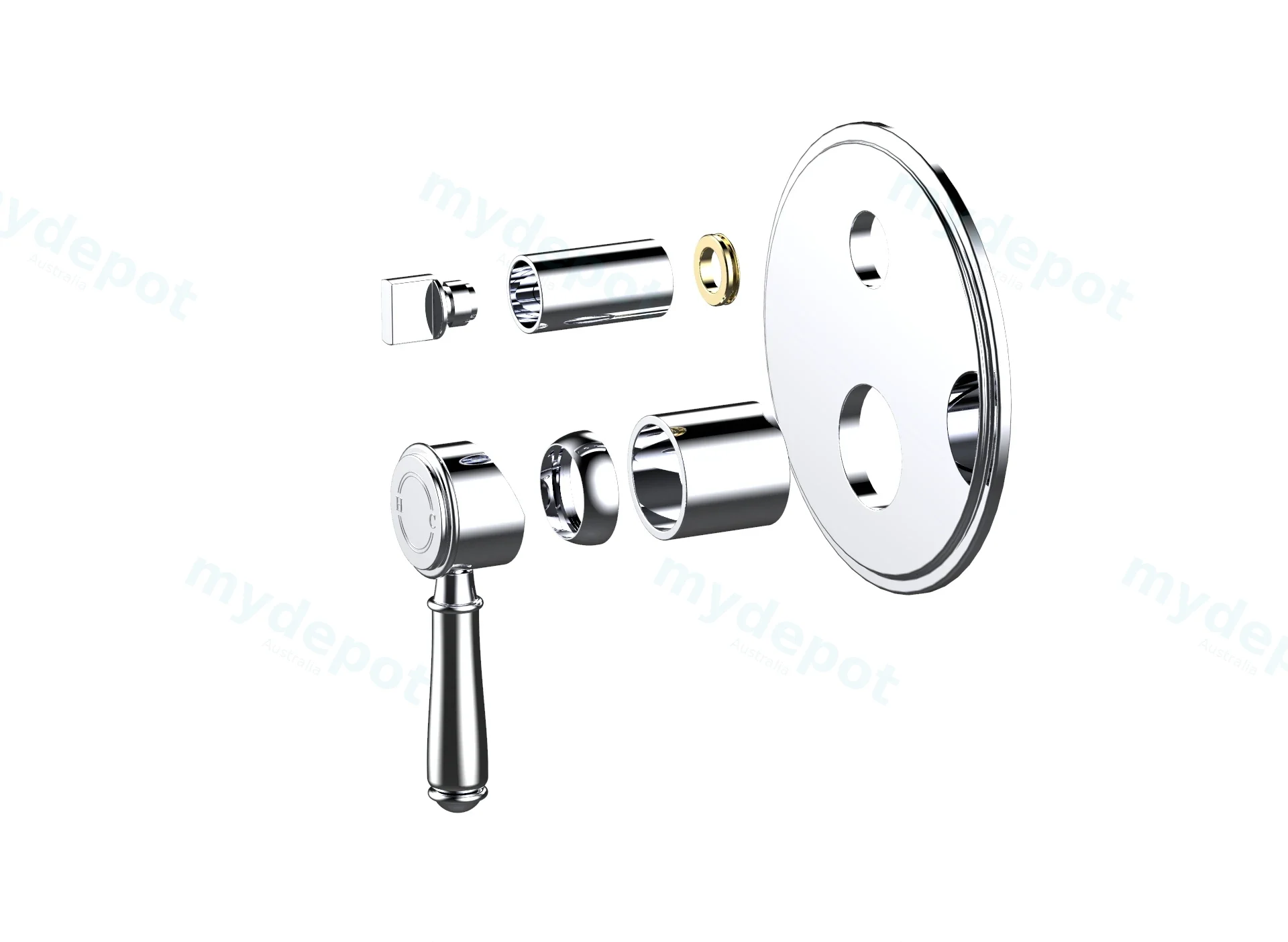Clasico Wall Diverter Mixer Trim Kits Chrome view 3
