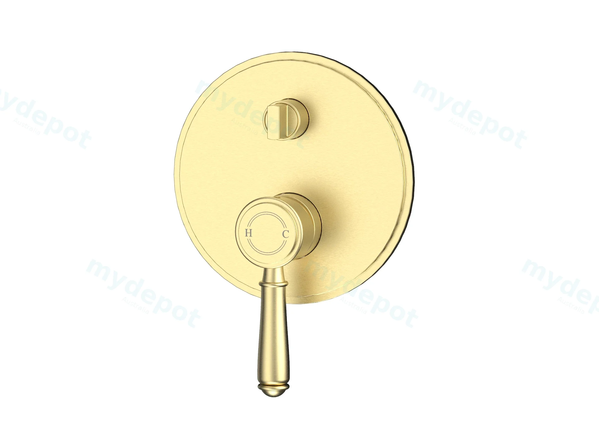Clasico Wall Diverter Mixer Trim Kits in Brushed Gold view 2