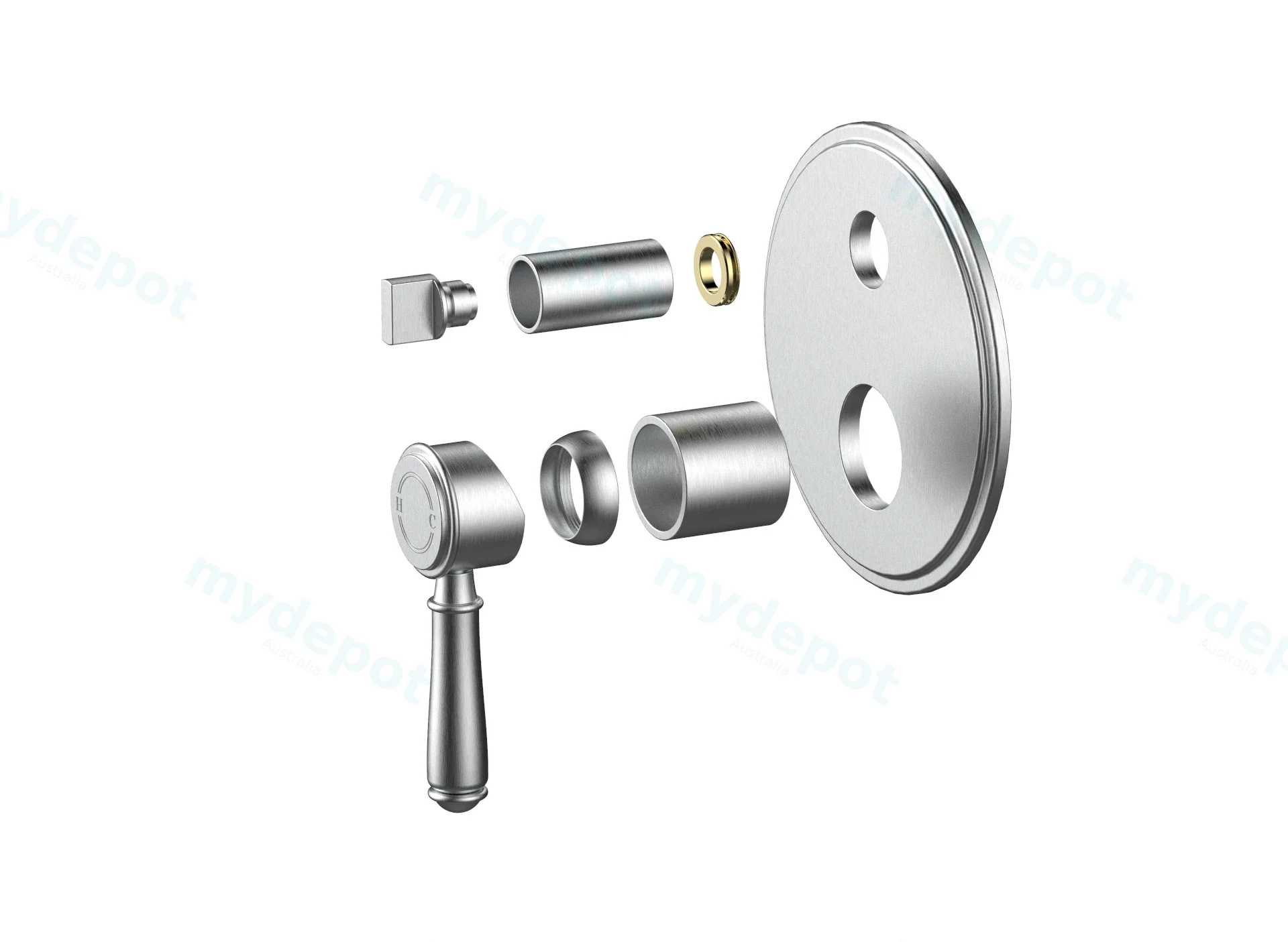 Clasico Wall Diverter Mixer Trim Kits in Brushed Nickel view 3