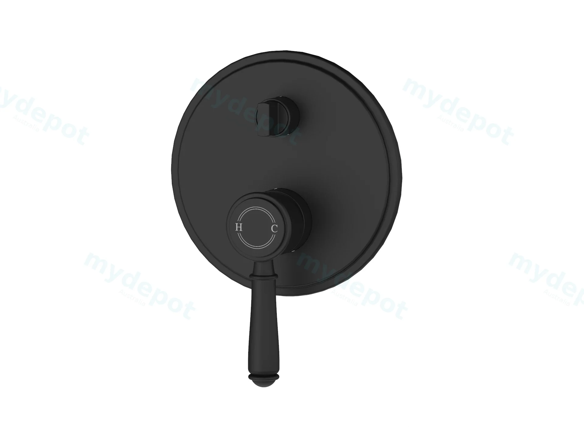 Clasico Wall Diverter Mixer Trim Kits in Matt Black view 2