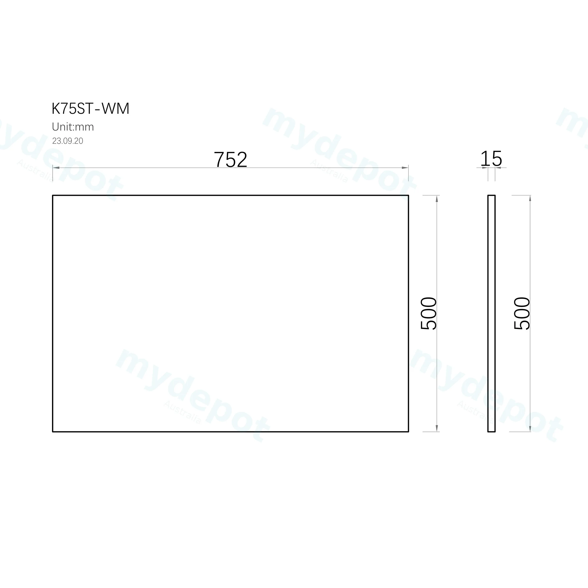 750mm White Marble Look Sintered Stone Top Matte Finish Benchtop view 3