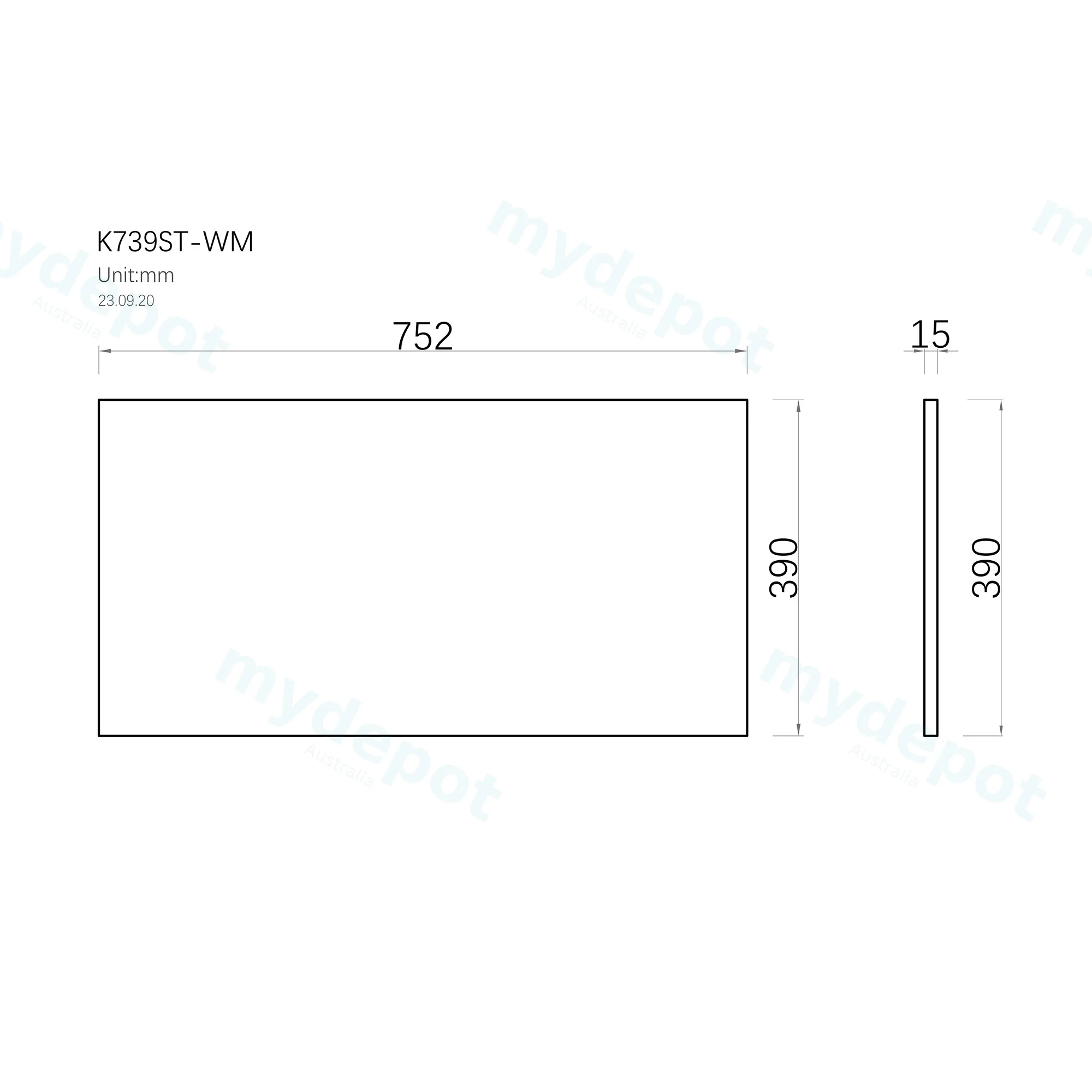 750mm White Marble Look Sintered Stone Top Matte Finish Benchtop view 3