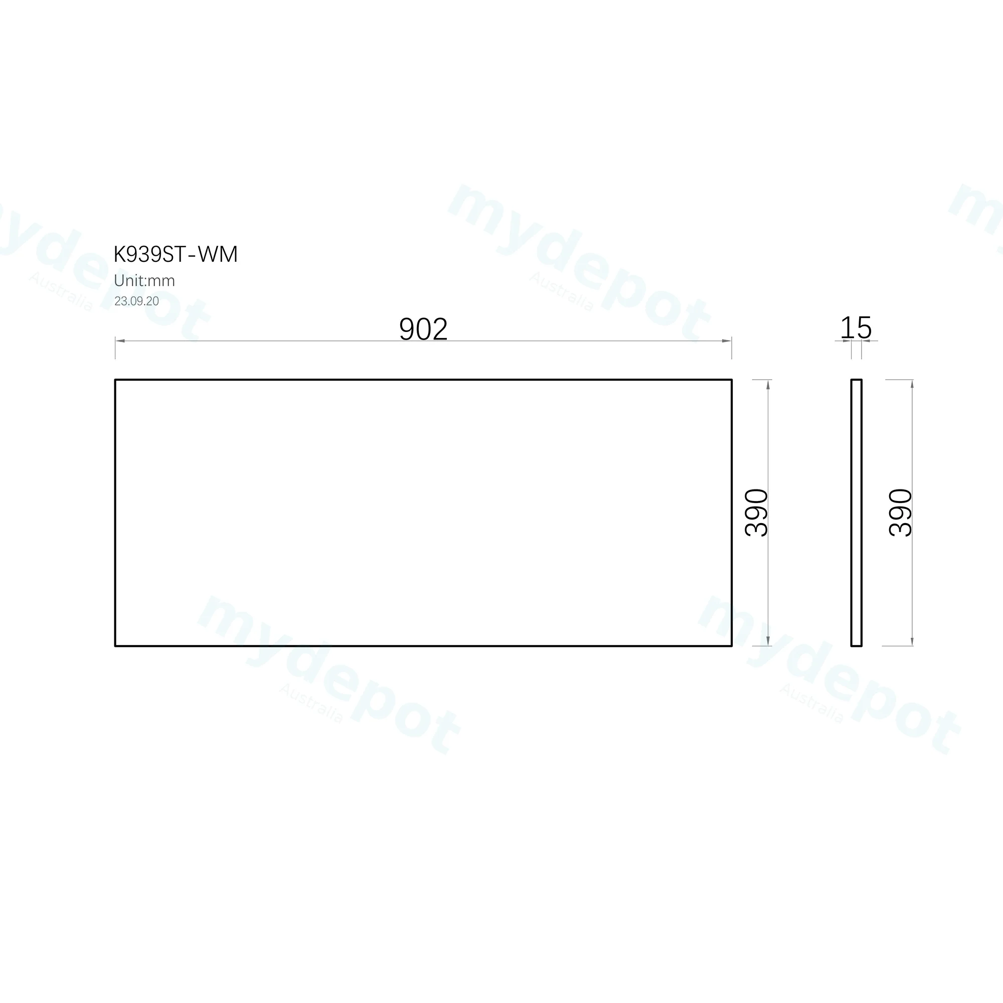 900mm White Marble Look Sintered Stone Top Matte Finish Benchtop view 3