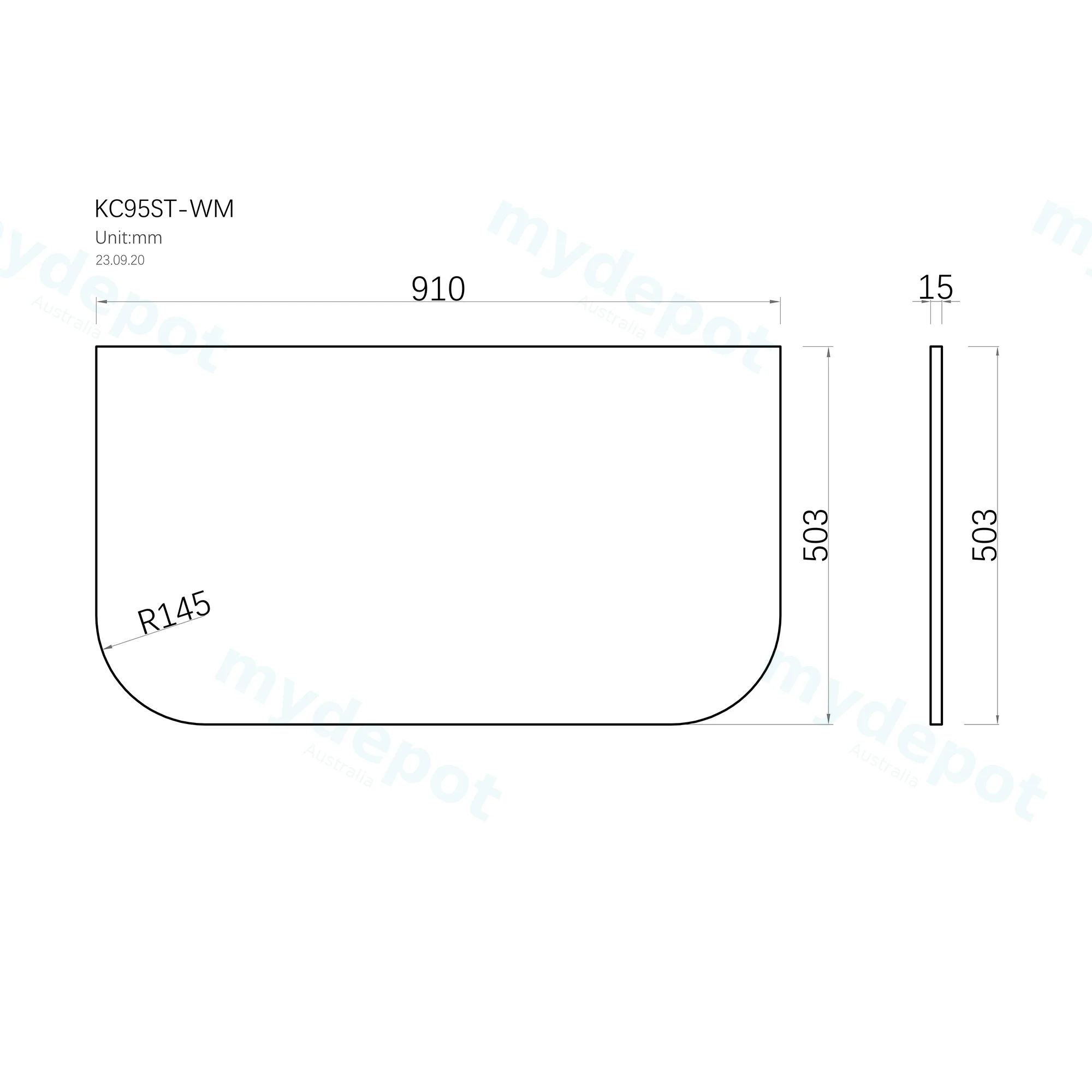 900mm White Marble Look Sintered Stone Top Matte Finish Rounded Corner Benchtop view 3