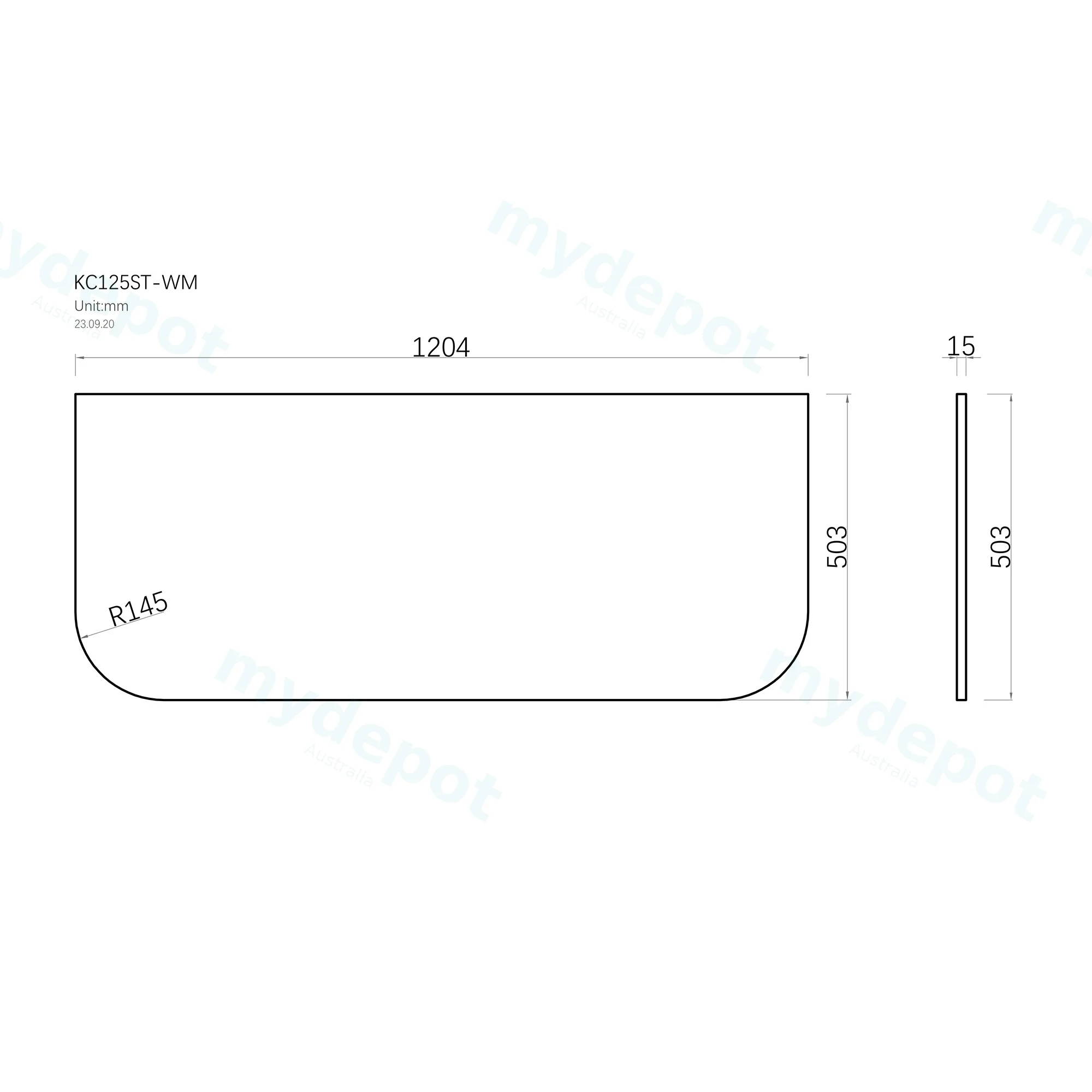 1200mm White Marble Look Sintered Stone Top Matte Finish Rounded Corner Benchtop view 3