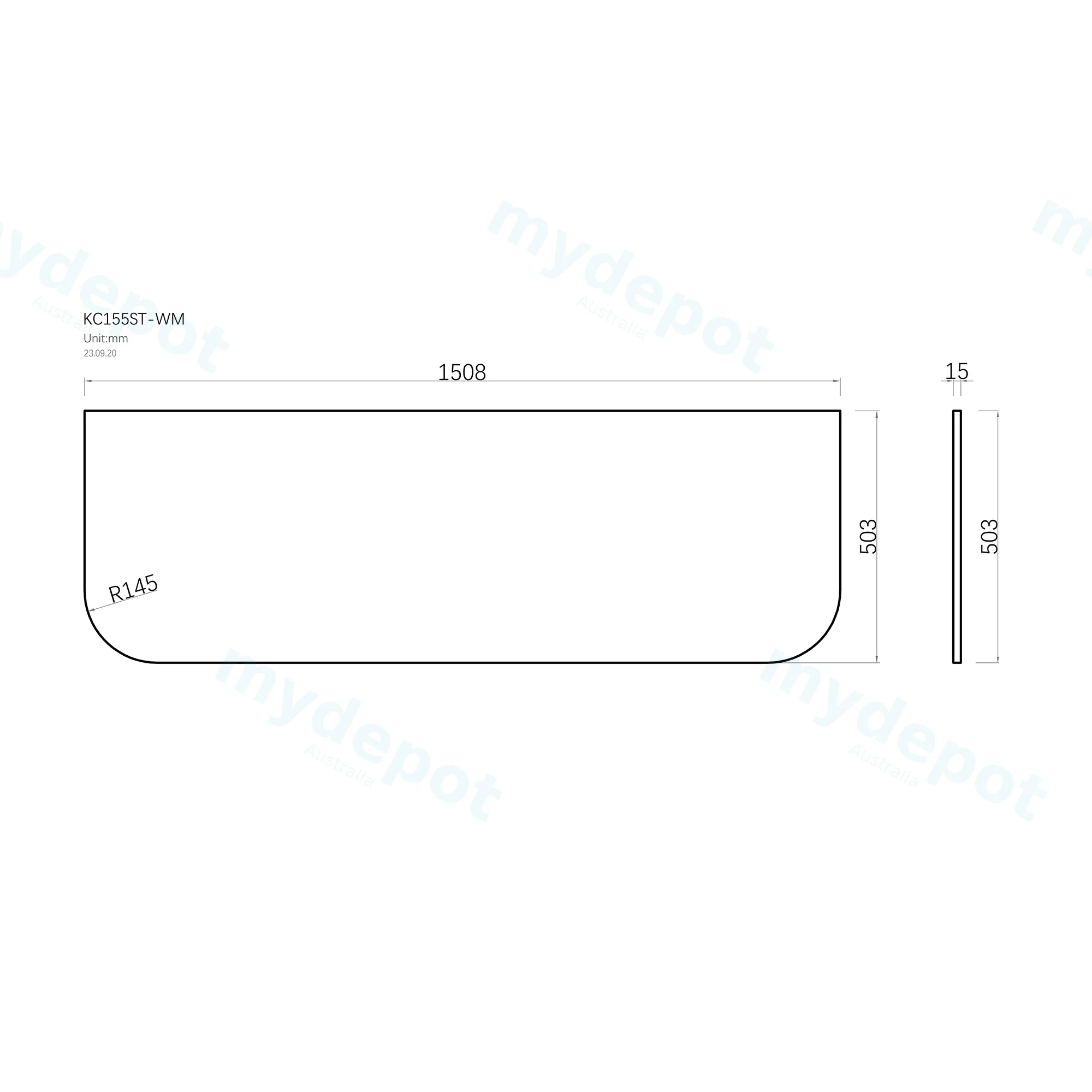 1500mm White Marble Look Sintered Stone Top Matte Finish Rounded Corner Benchtop view 3