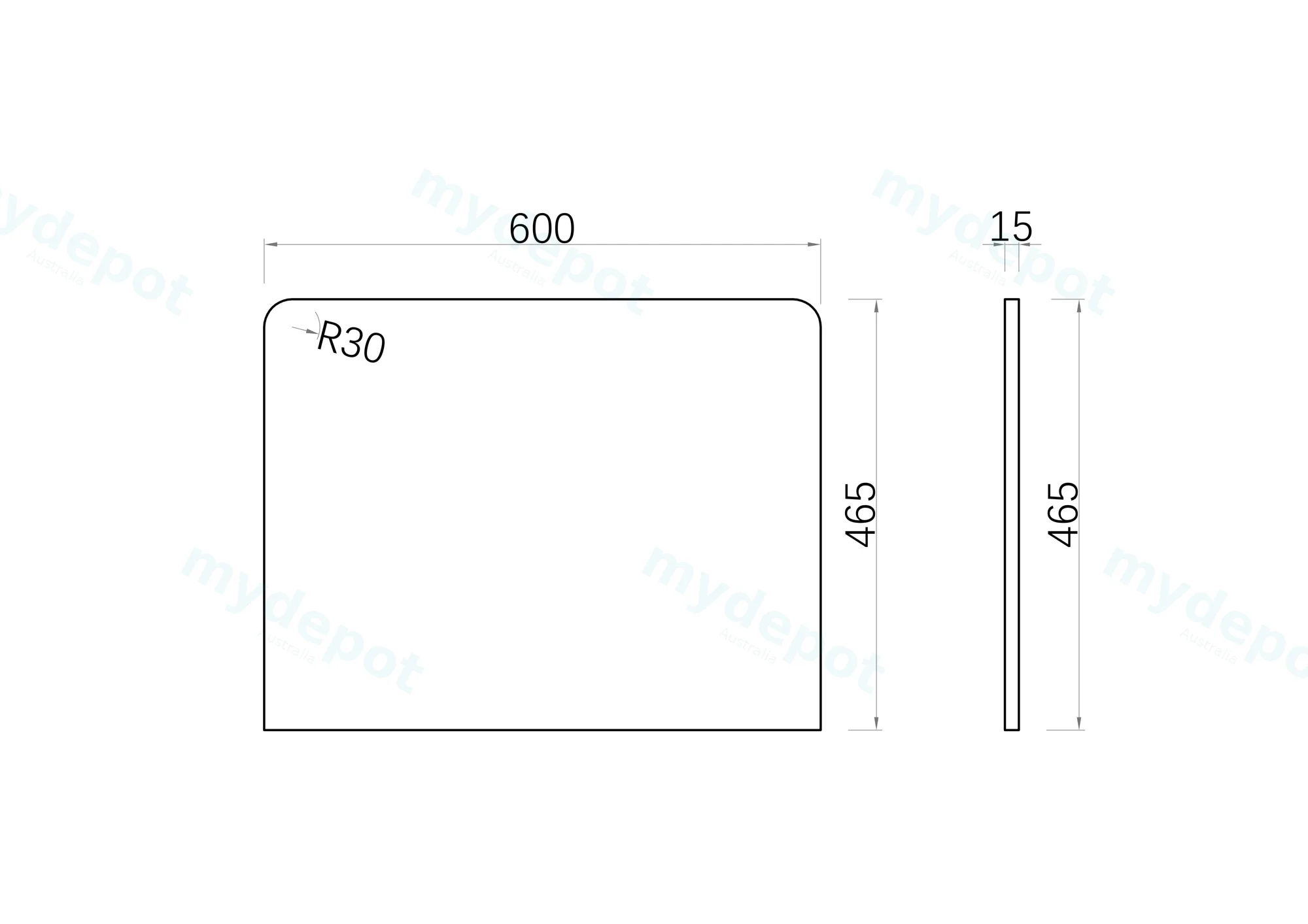 600x465x15mm Matte White Sintered Stone Top Benchtop view 6