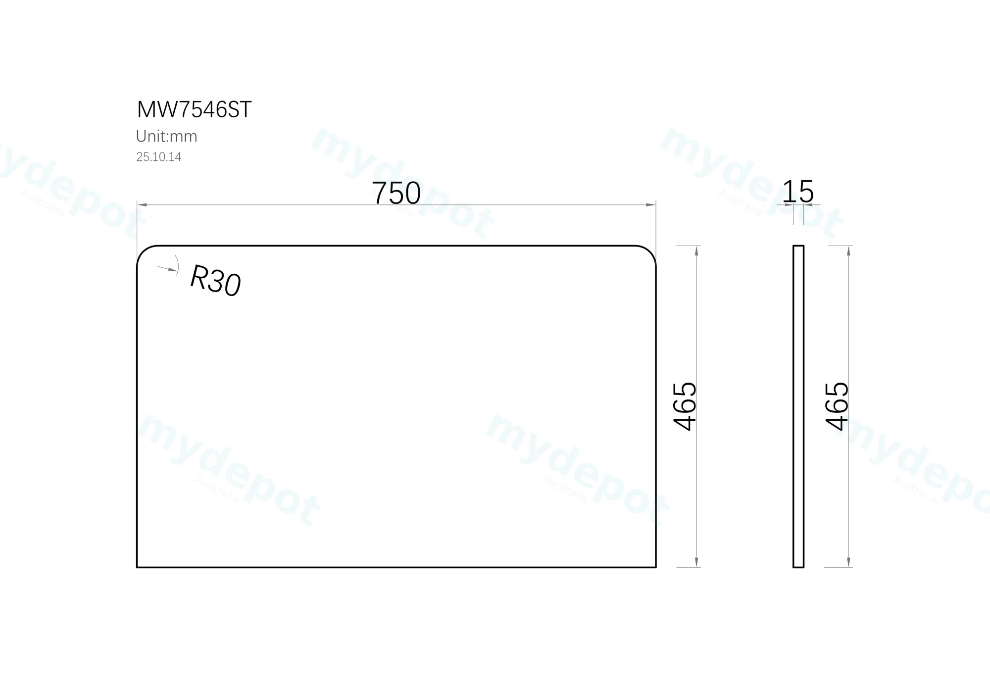 750x465x15mm Matte White Look Sintered Stone Top Benchtop view 4