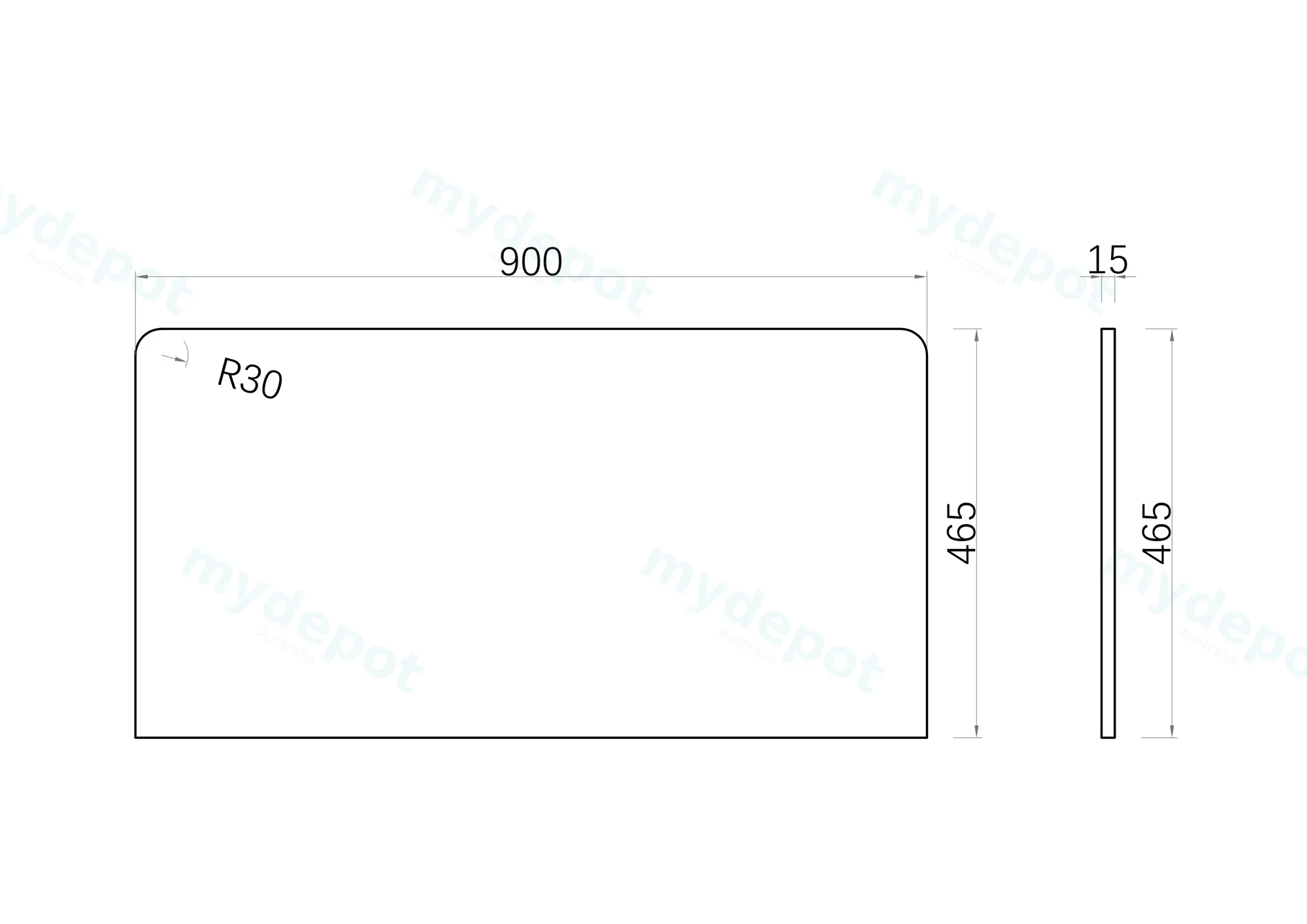 900x465x15mm Matte White Sintered Stone Top Benchtop view 5