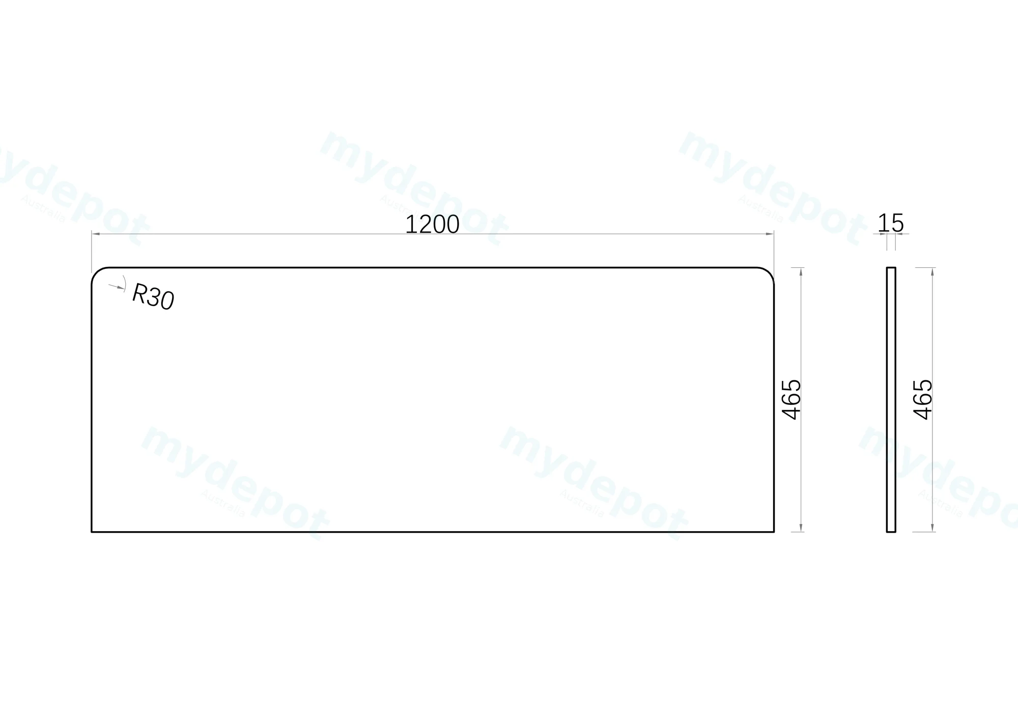 1200x465x15mm Matte White Sintered Stone Top Benchtop view 5