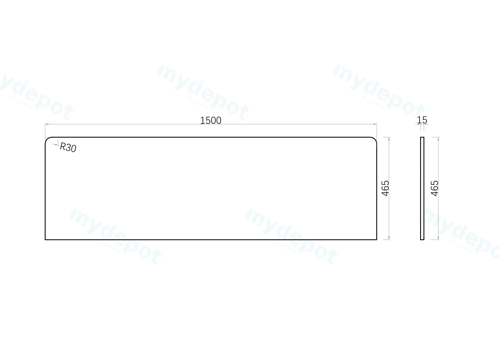 1500x465x15mm Matte White Sintered Stone Top Benchtop view 5