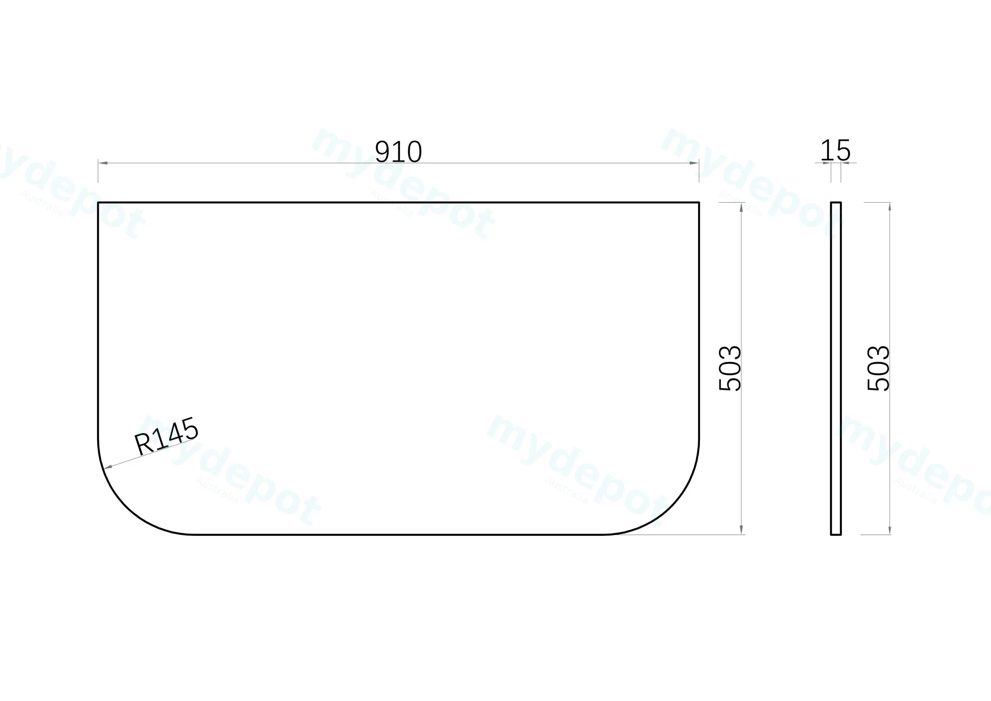 900mm Matte White Sintered Stone Top Rounded Corner Benchtop view 4