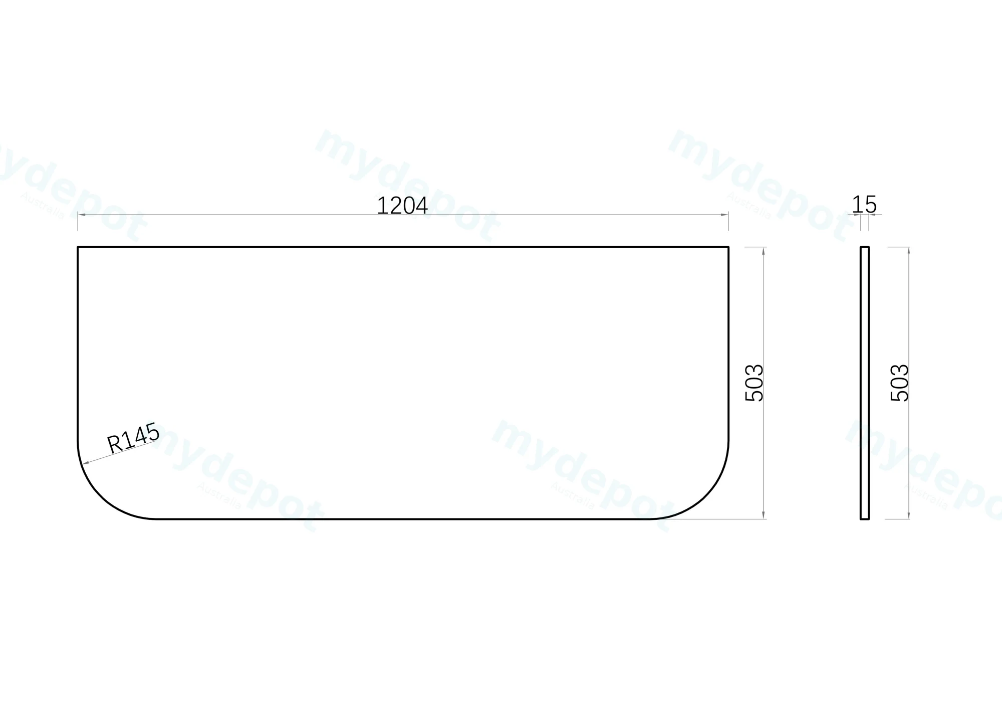 1200mm Matte White Sintered Stone Top Rounded Corner Benchtop view 6