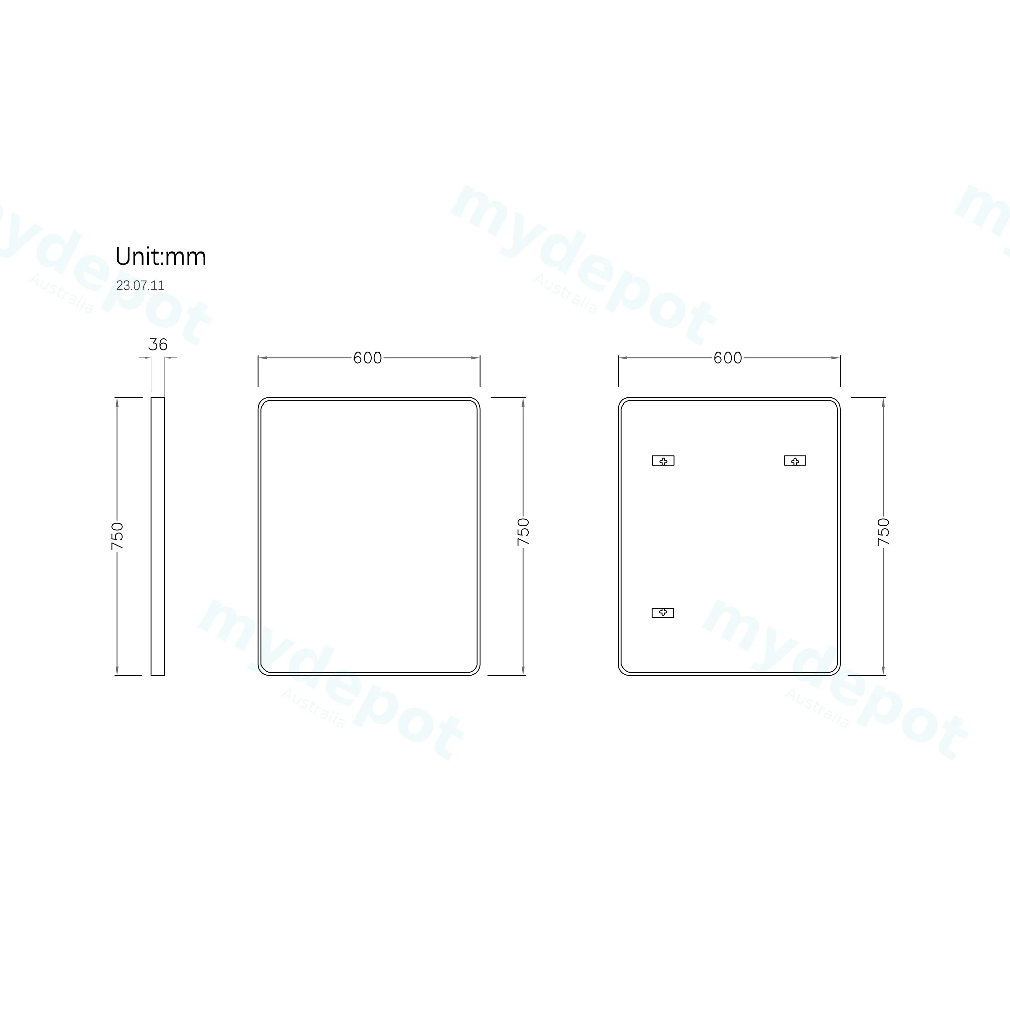 600x750mm Bronze Framed Rectangle Mirror view 2