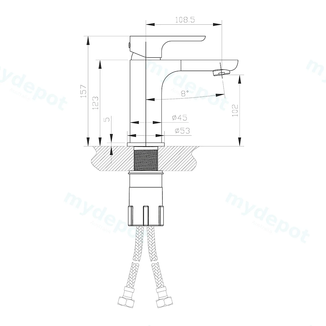 Nana Black Basin Mixer Tap view 4