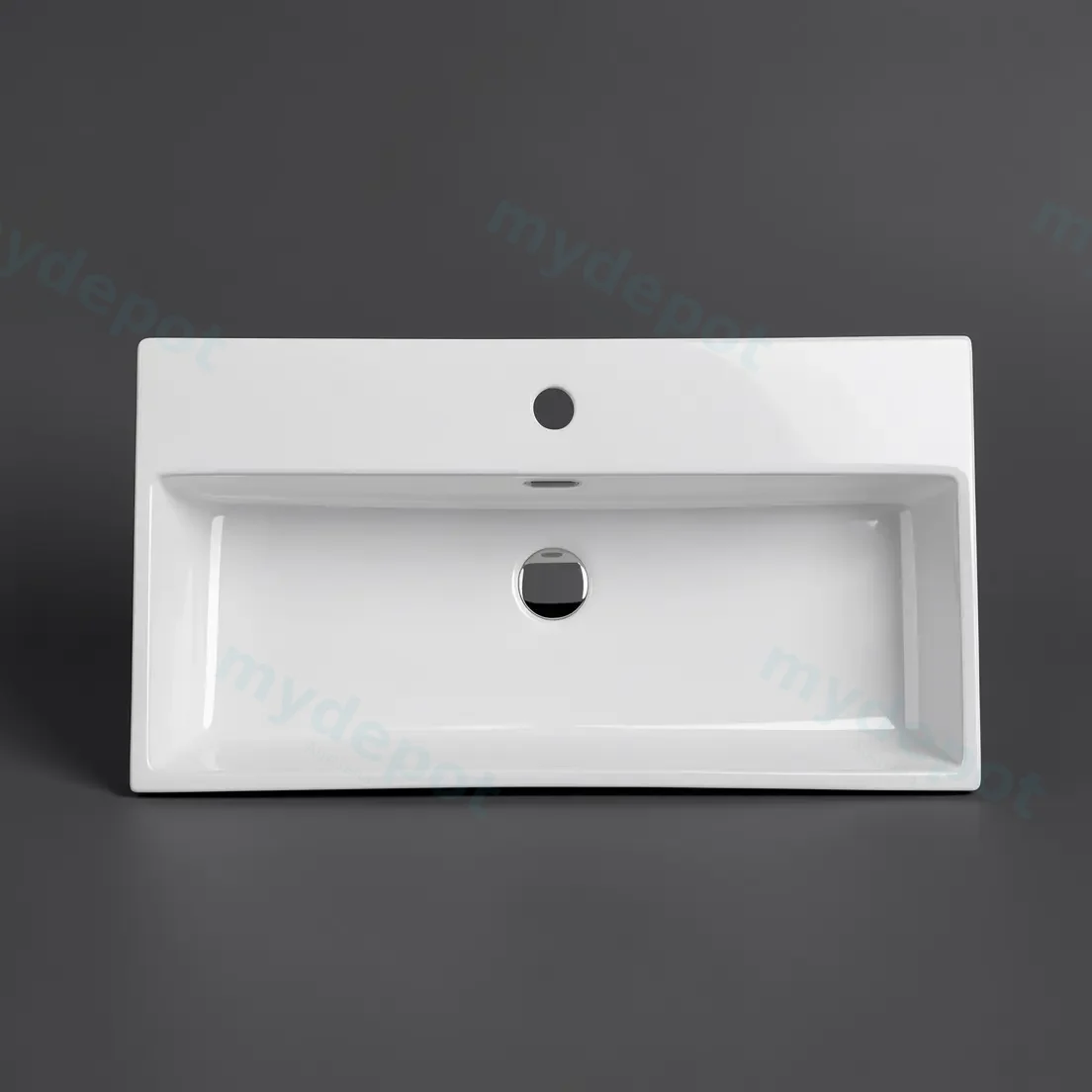 720*380*155mm Wall Hung Rectangular Basin With Mixer Hole view 2