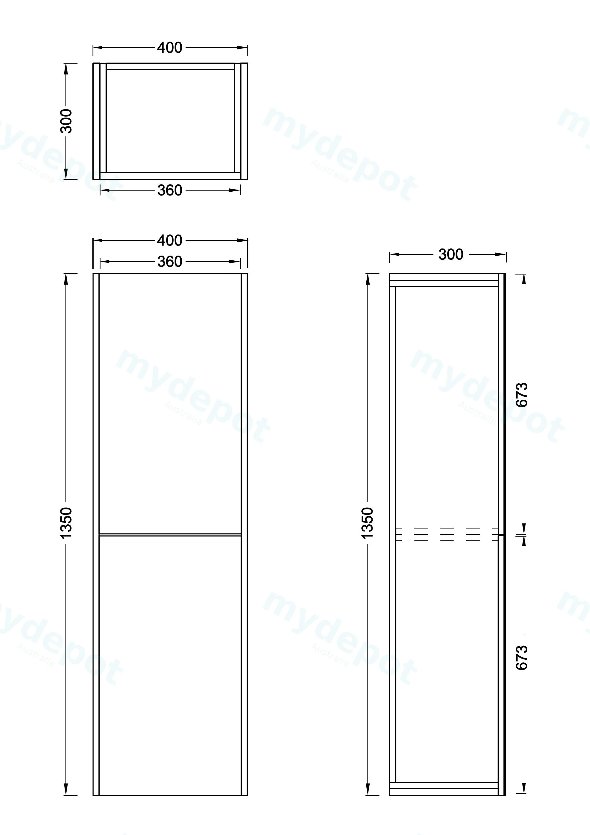 Customised Kiama Tall Boy Cabinet - White Oak - 400L x 300D x 1350H mm - 2 Doors view 3