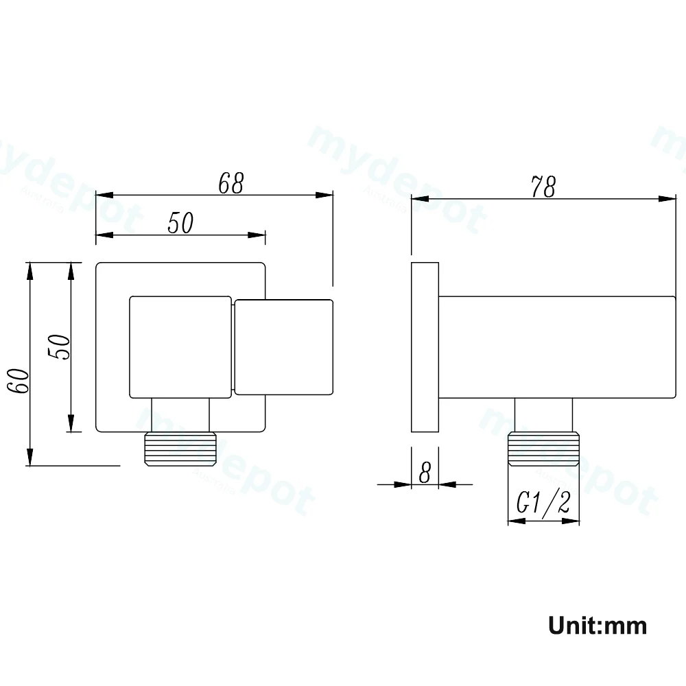 Esperia Gun Metal Grey Shower Holder & Connector view 2